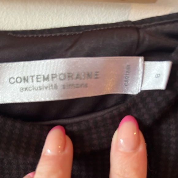 Contemporaine/Simons Herringbone Print Skirt 8 GUC - Picture 4 of 5